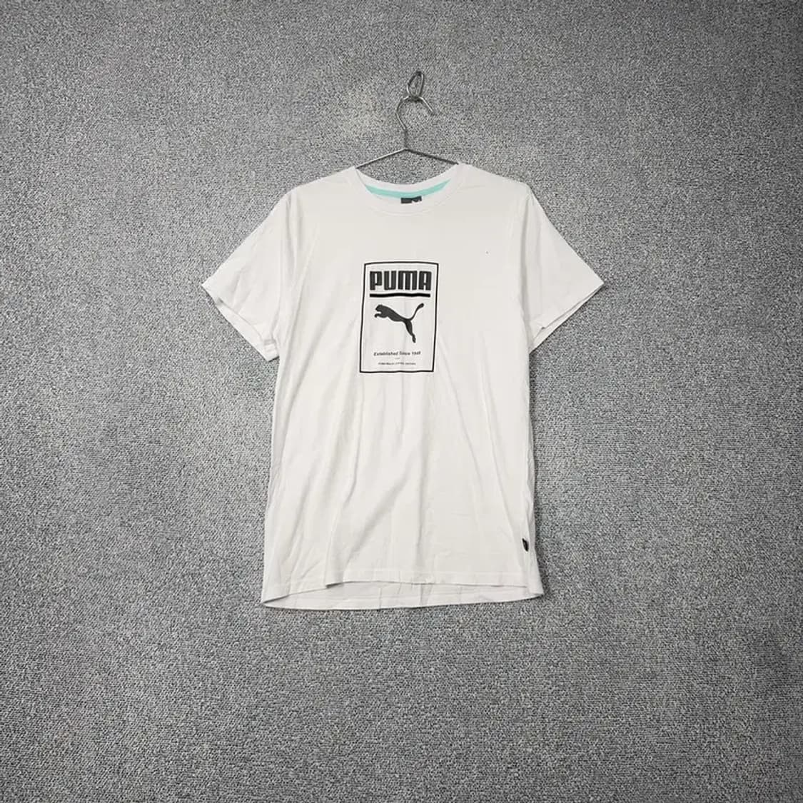 푸마 프린팅 화이트 기능성 반팔 티 L 상품이미지1