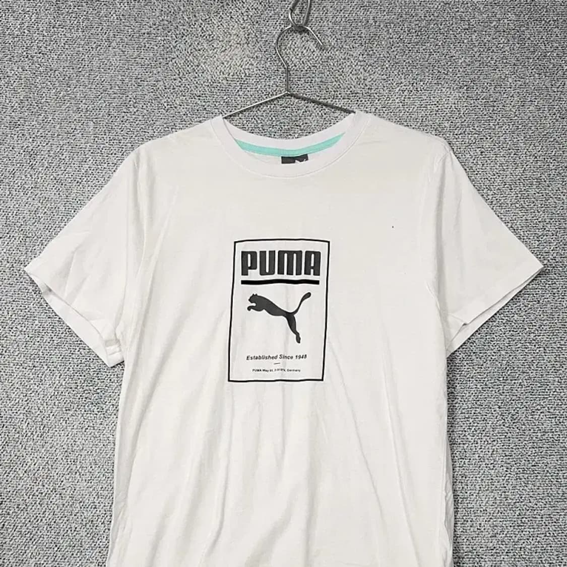 푸마 프린팅 화이트 기능성 반팔 티 L 상품이미지3