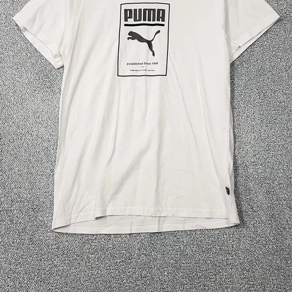 푸마 프린팅 화이트 기능성 반팔 티 L 상품이미지4