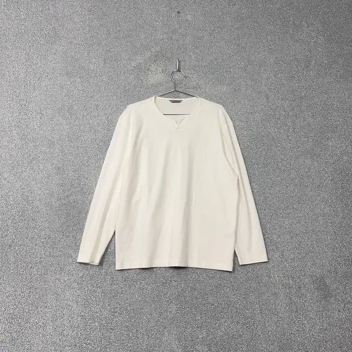 마인드브릿지 남성 캐주얼 화이트 긴팔 티 105 상품이미지1