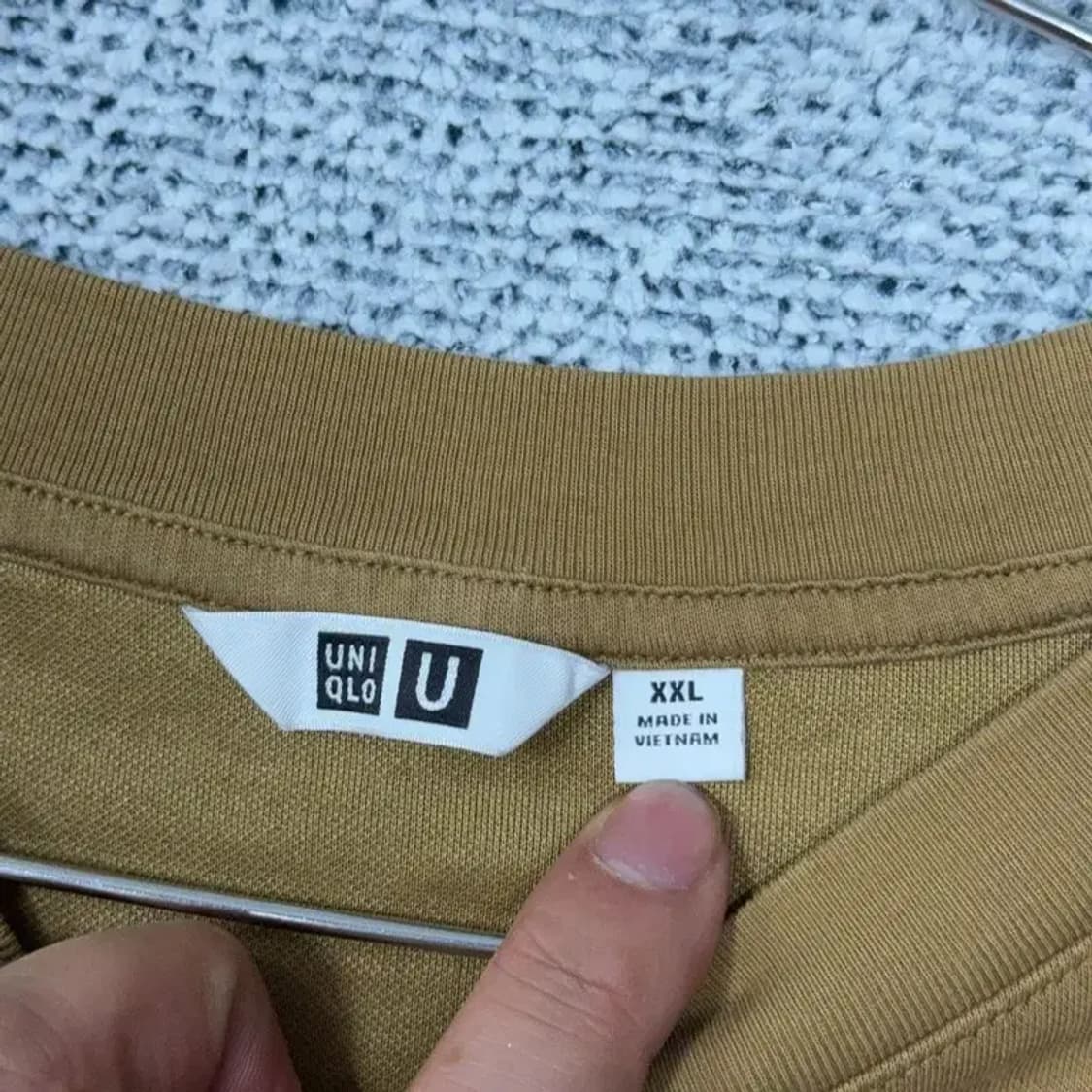유니클로 U 오버핏 에어리즘 카멜 반팔 티 XXL 상품이미지5
