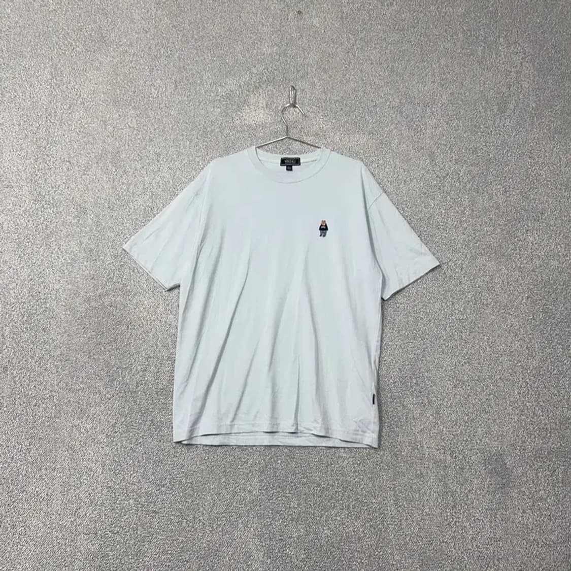 후아유 베어로고 라이트 블루 반팔 티 L 상품이미지1