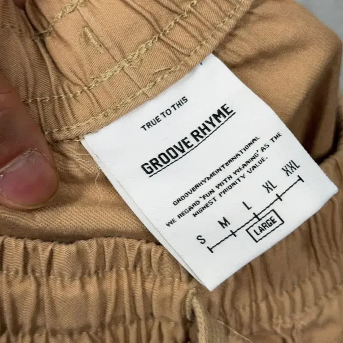 그루브라임 캐주얼 카멜 반바지 LARGE 상품이미지4