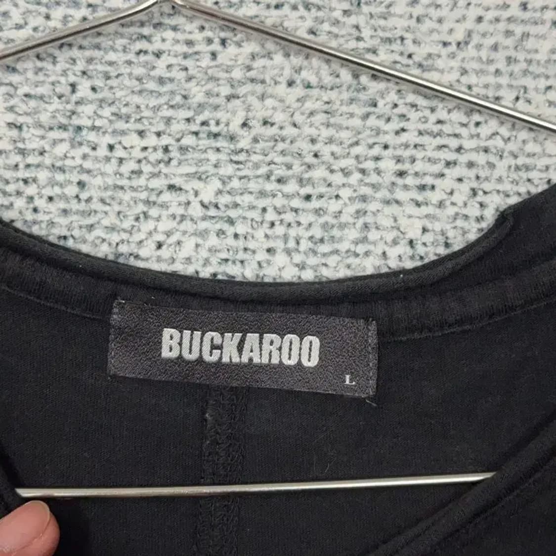 버커루 블랙 캐주얼 로고 반팔 티 L 상품이미지3