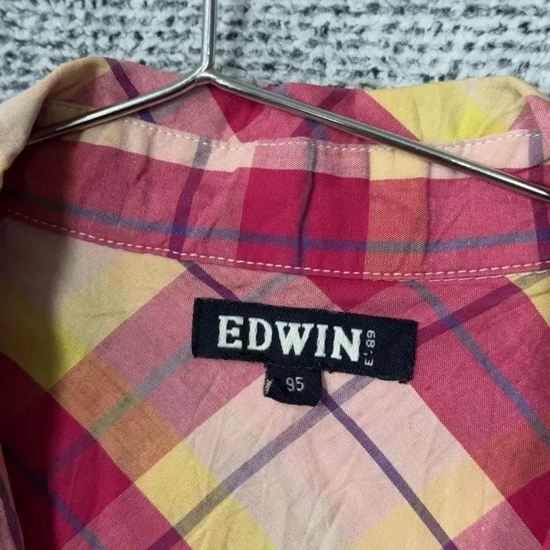 에드윈 체크 핑크 빈티지 플란넬 체크 셔츠 95 상품이미지3