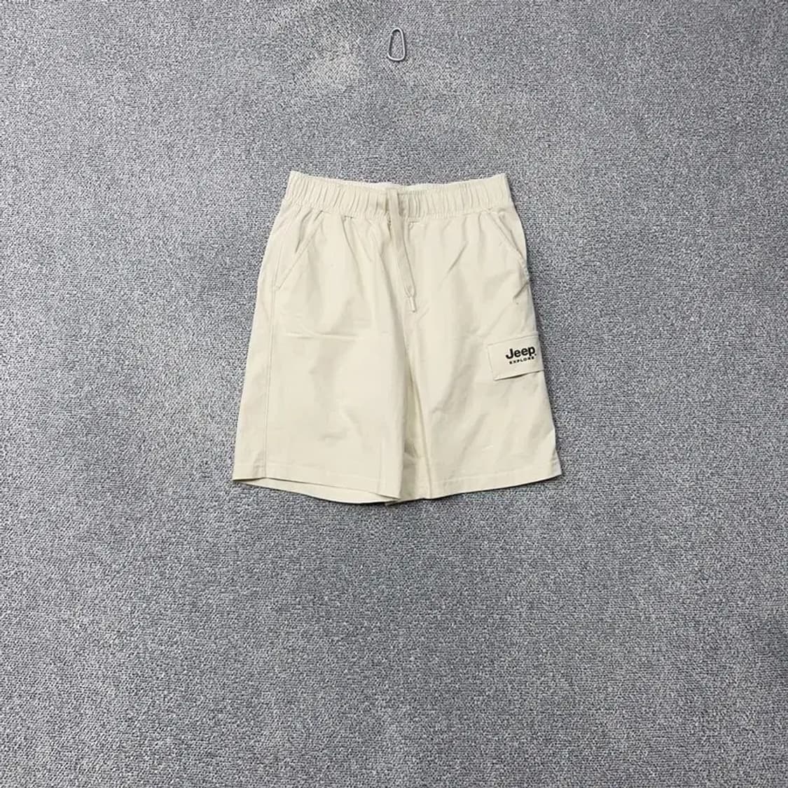 지프 크림 카고 코튼 반바지 M 상품이미지1