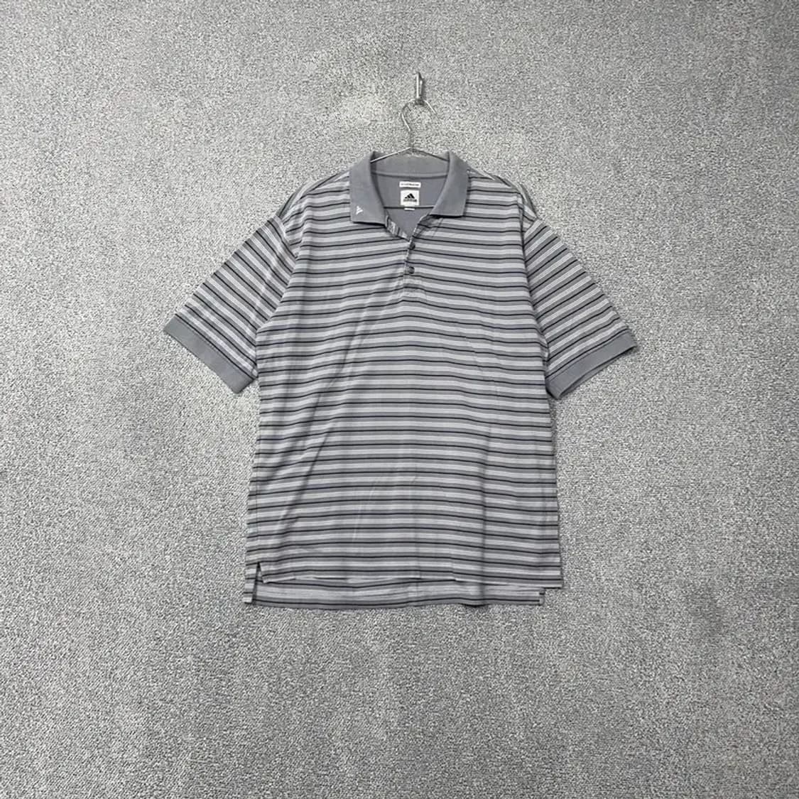 아디다스 스트라이프 라이트 그레이 반팔 카라티 L/G 상품이미지1