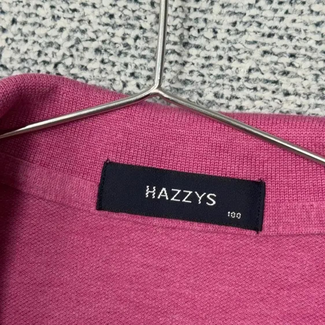 해지스 핑크 로고 캐주얼 반팔 카라티 100 상품이미지5