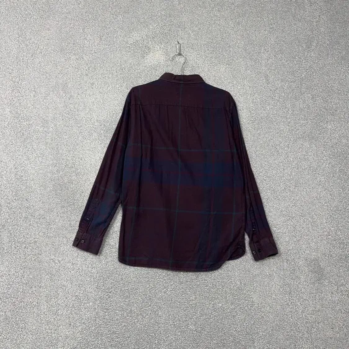 해지스 캐주얼 로고 버건디 체크 셔츠 105 상품이미지2