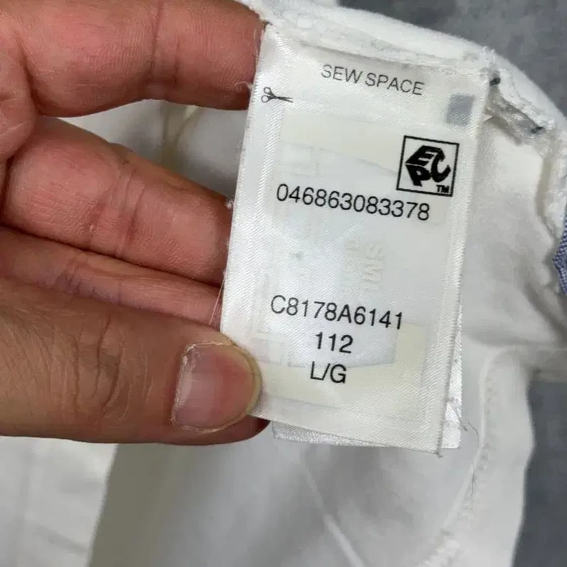 타미힐피거 화이트 로고 남성 반팔 카라티 L 상품이미지6