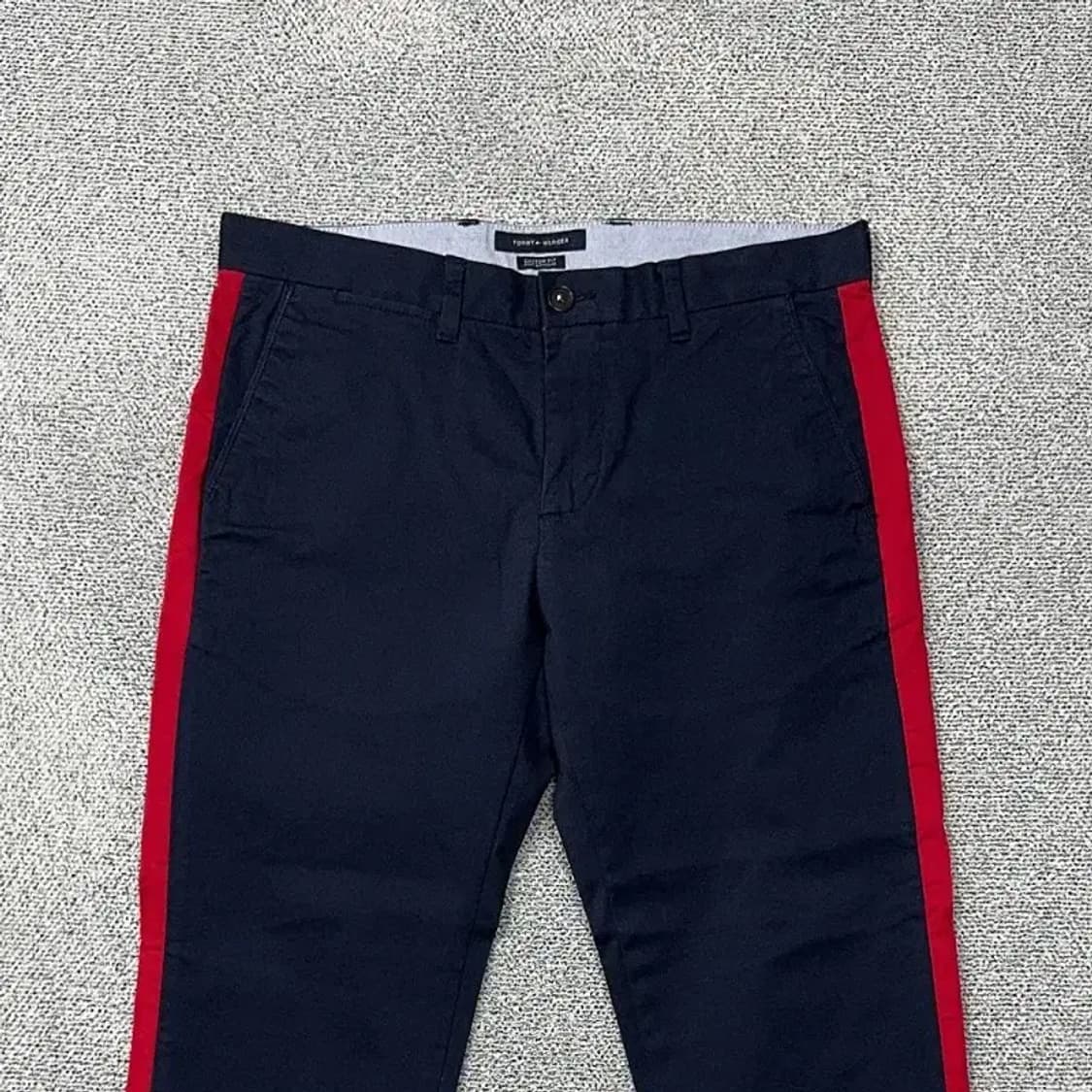 타미힐피거 커스텀핏 네이비 코튼 팬츠 32 32 상품이미지3