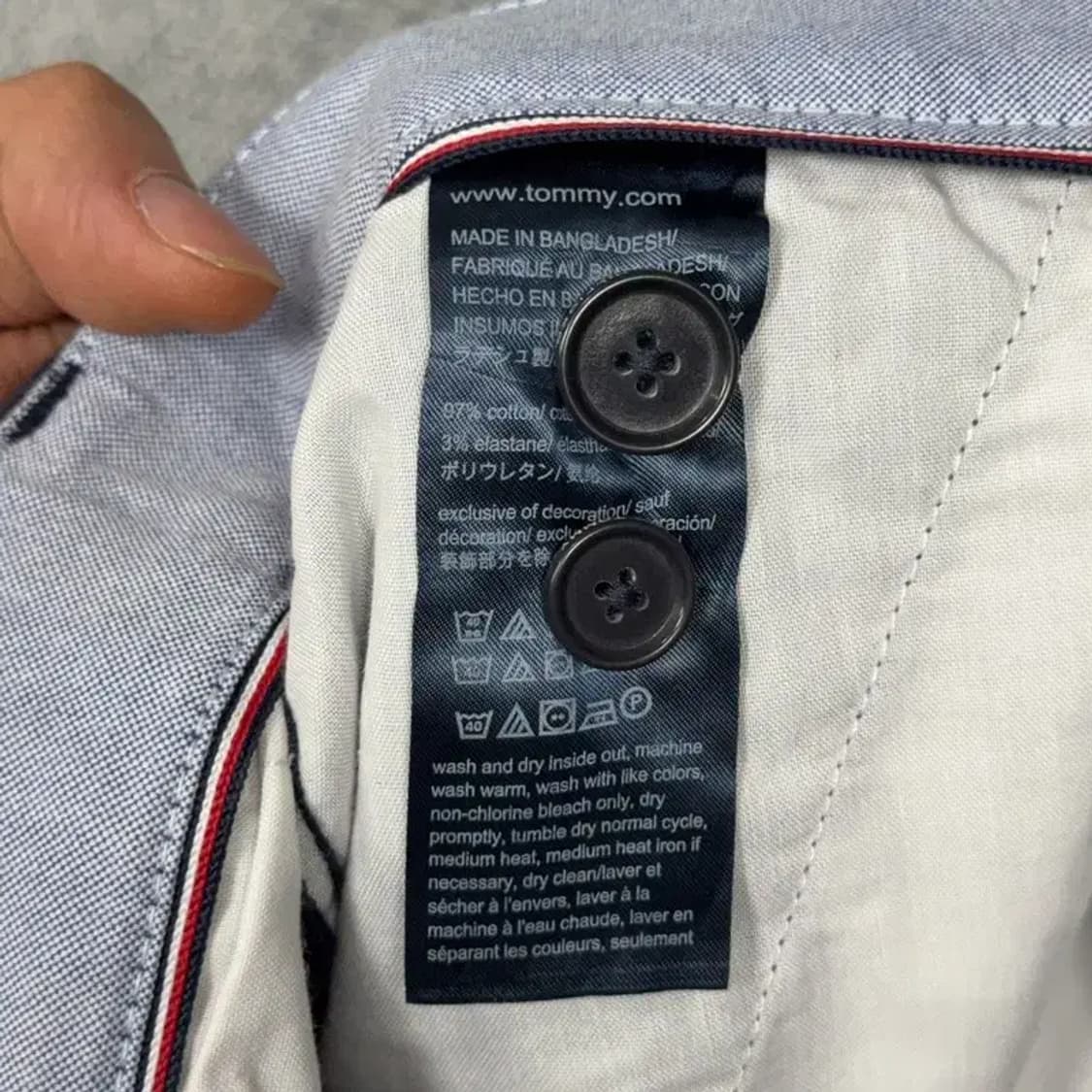 타미힐피거 커스텀핏 네이비 코튼 팬츠 32 32 상품이미지6
