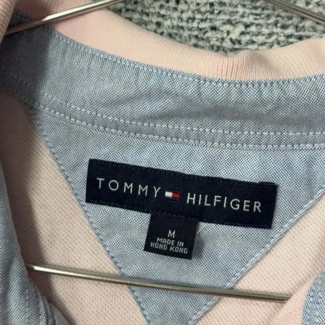 타미힐피거 라이트 핑크 로고 반팔 카라티 M 상품이미지5