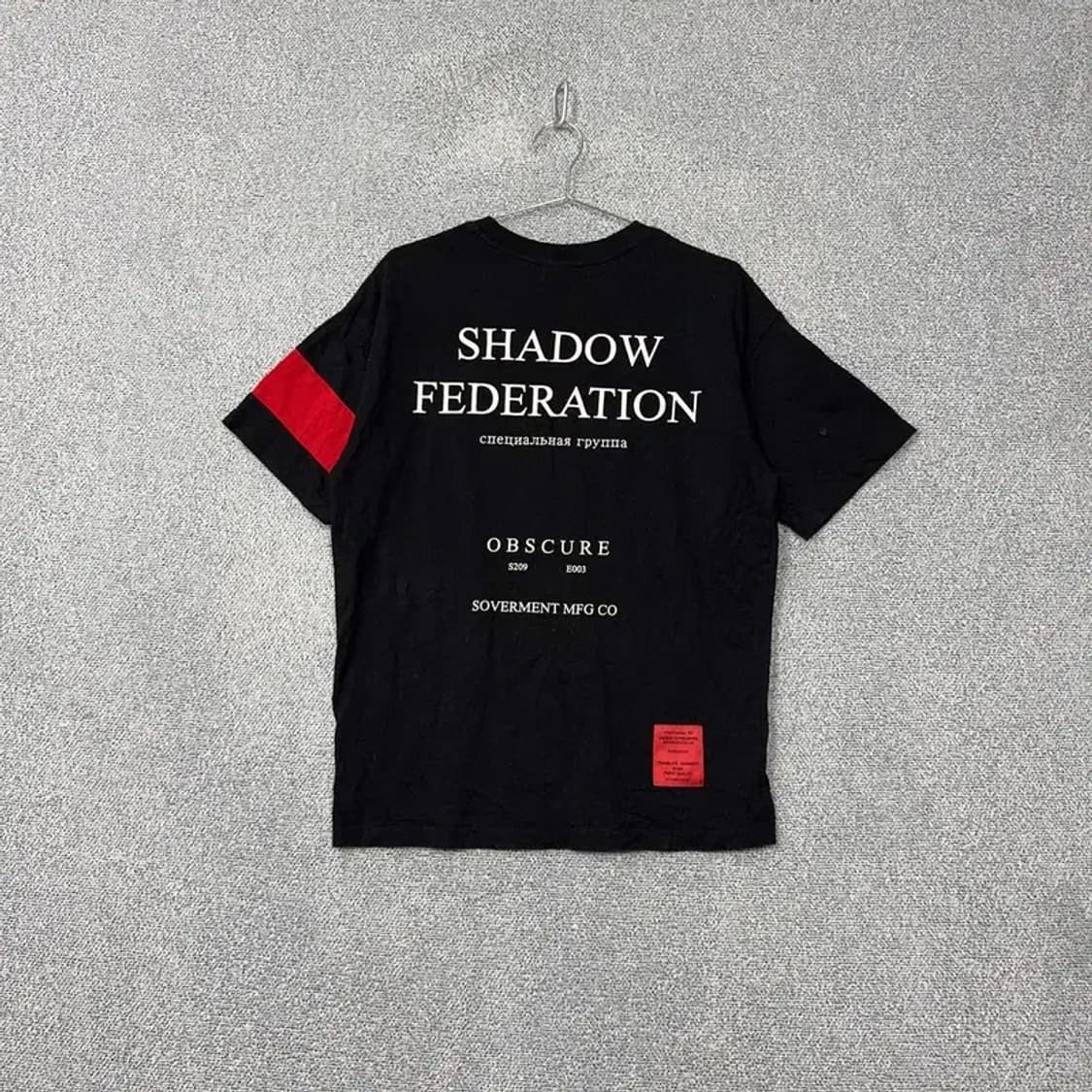 소버먼트 프린팅 블랙 반팔 티 S 상품이미지2