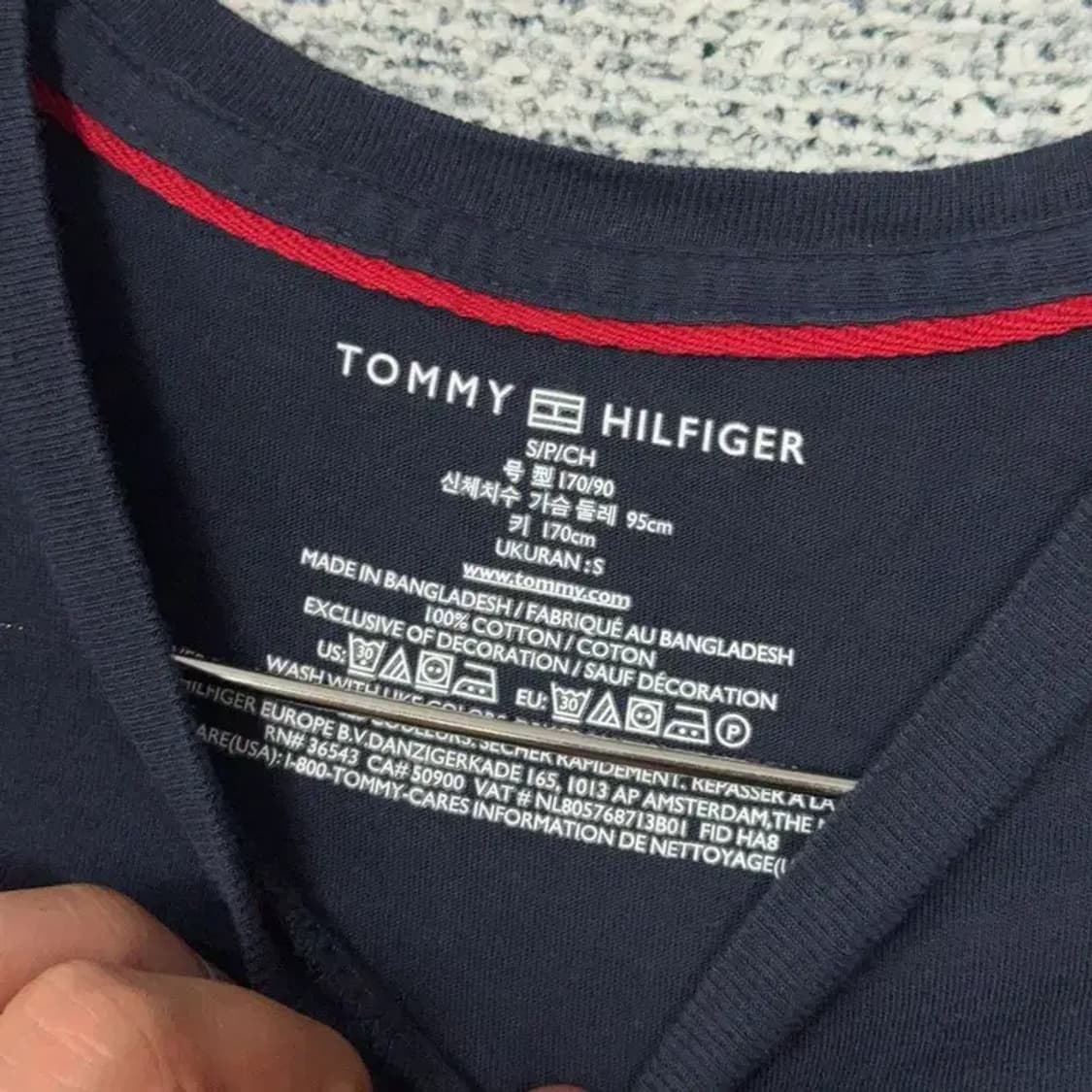 타미힐피거 네이비 로고 코튼 반팔 티 S 상품이미지5