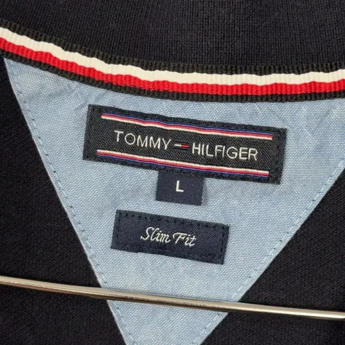 타미힐피거 네이비 로고 반팔 카라티 L 상품이미지3