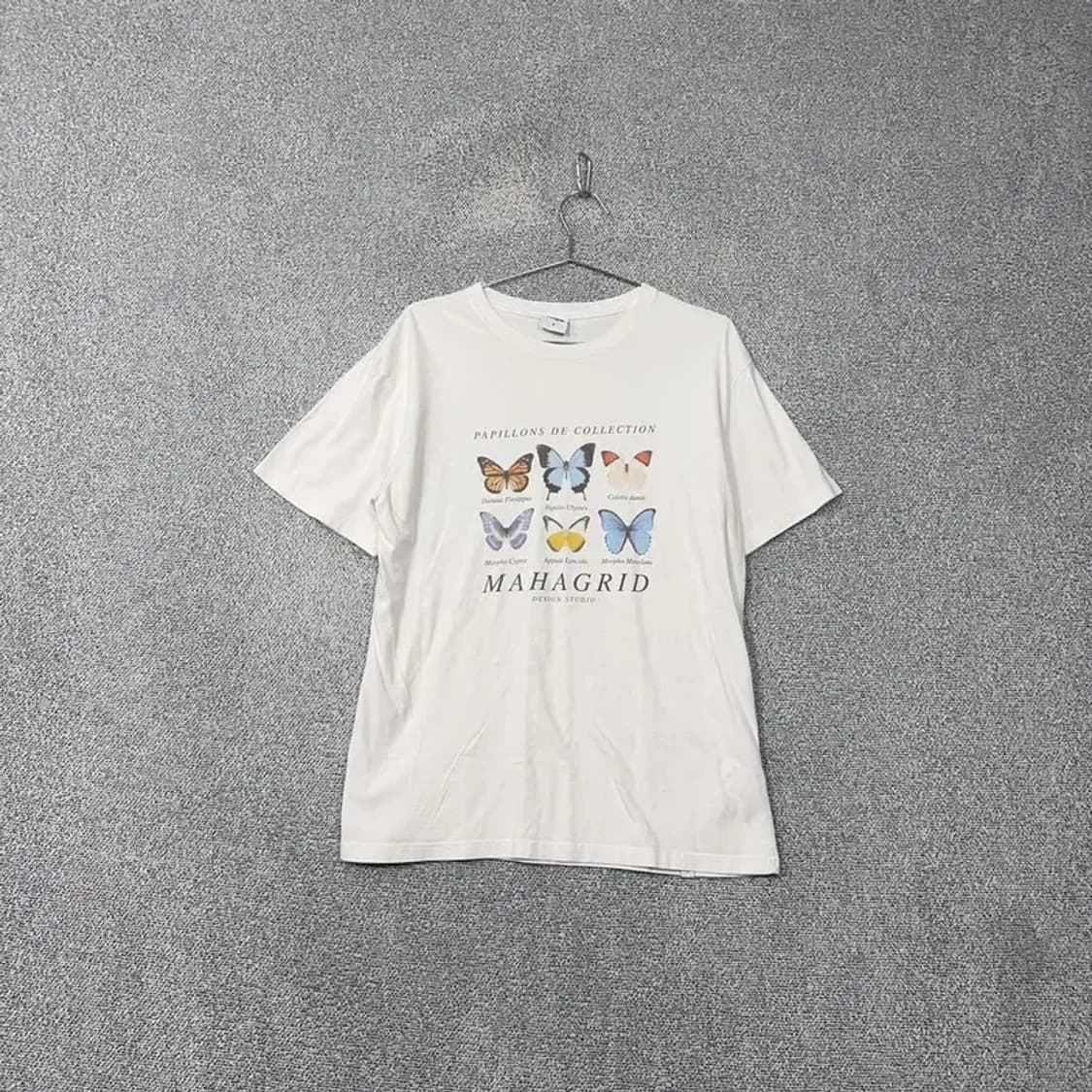 마하그리드 프린팅 화이트 반팔 티 S 상품이미지1