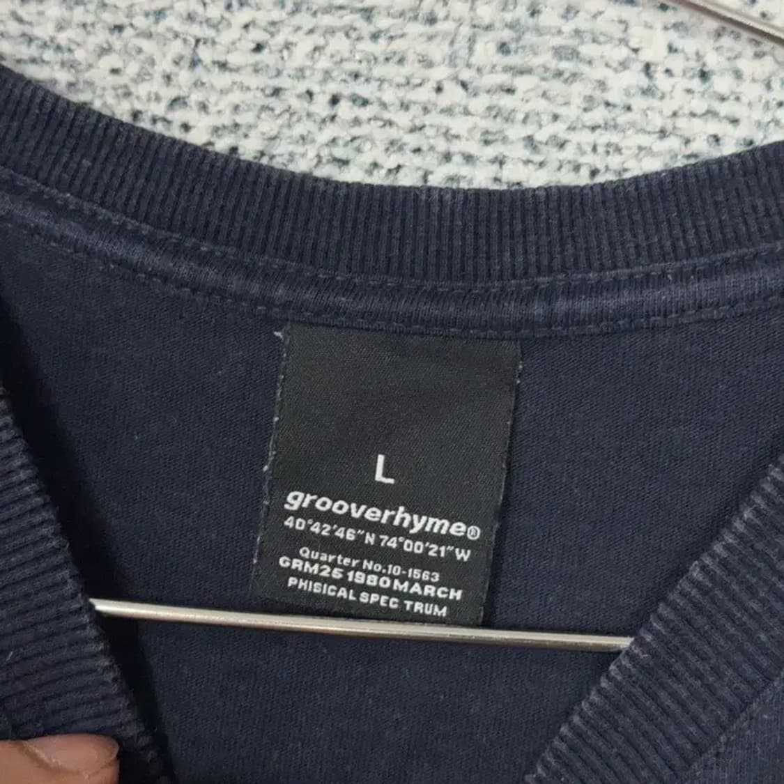 그루브라임 로고 코튼 네이비 반팔 티 L 상품이미지3