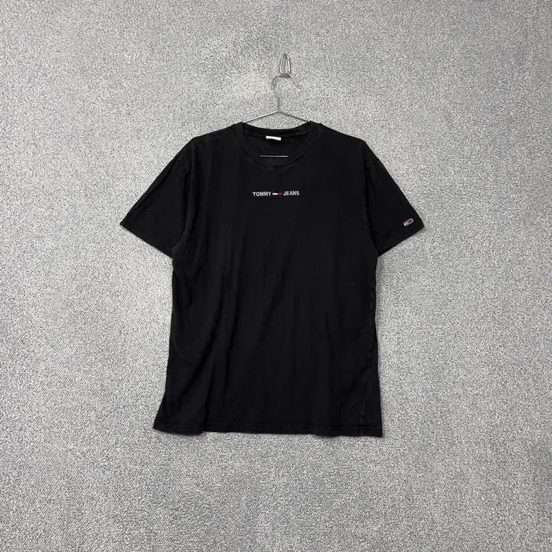 타미 진스 프린팅 블랙 반팔 티 L 상품이미지1