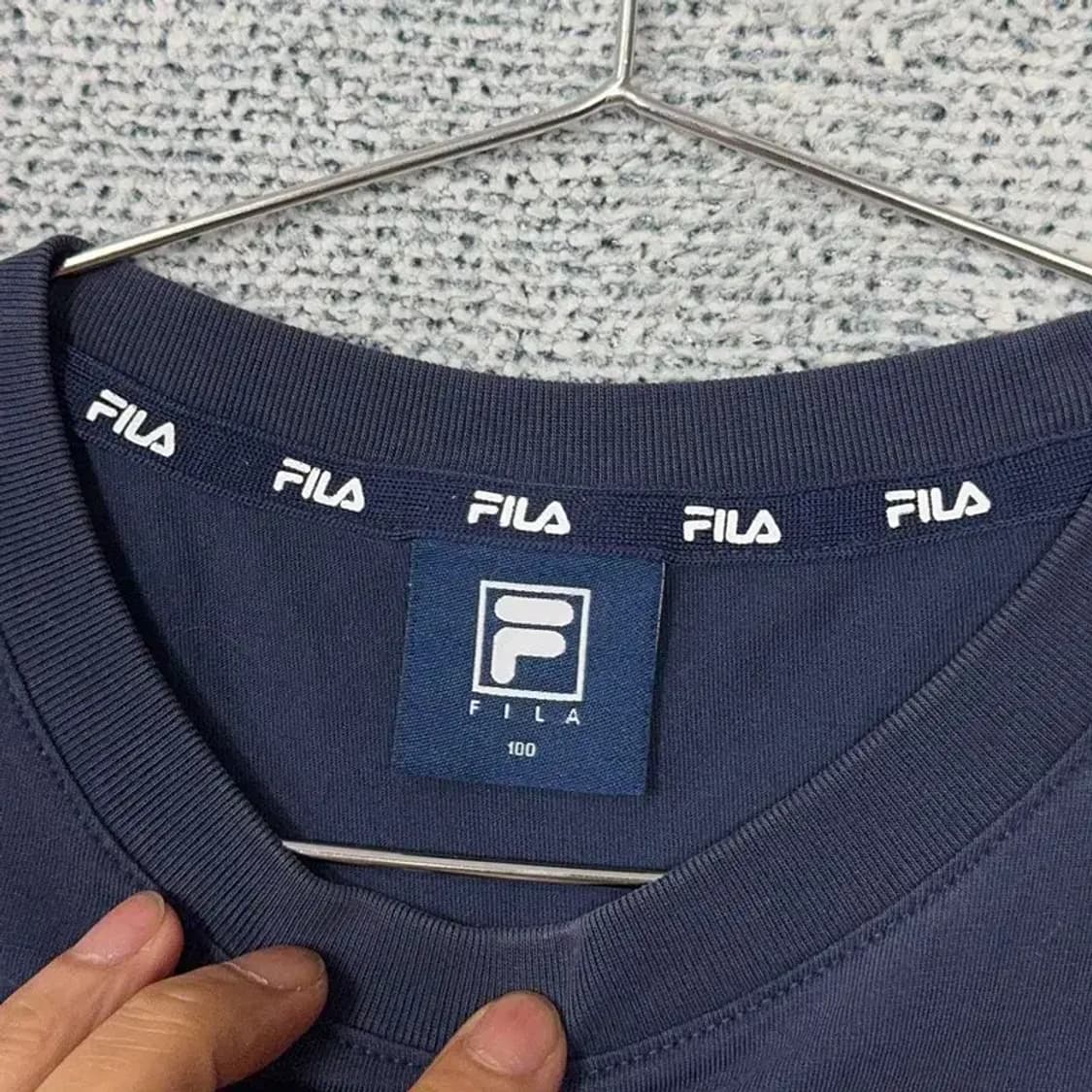 휠라 네이비 로고 반팔 티 100 상품이미지5