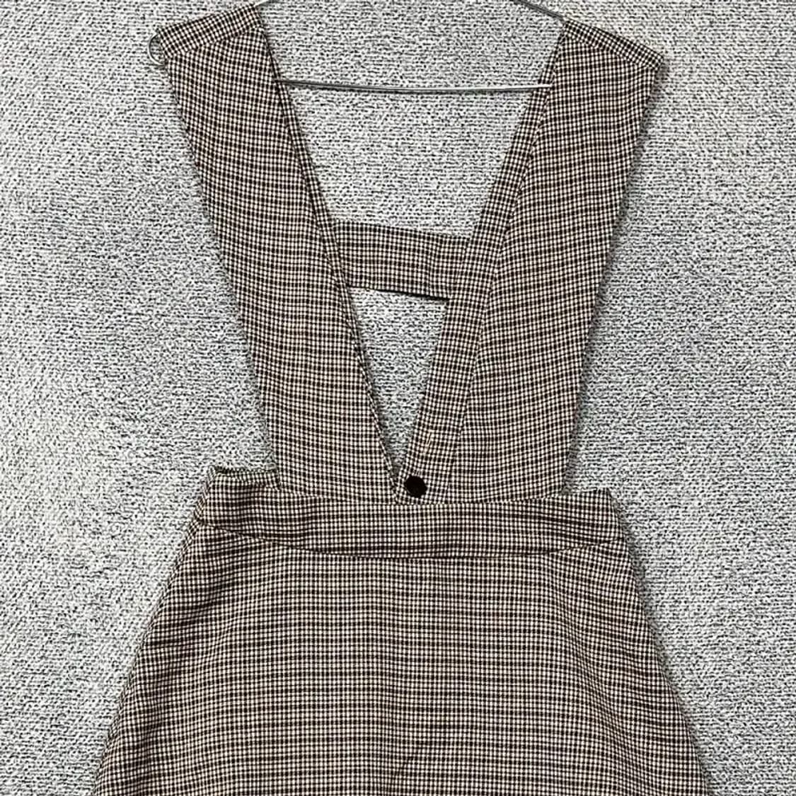 나인 민소매 체크 베이지 원피스 S(82-91-160) 상품이미지3