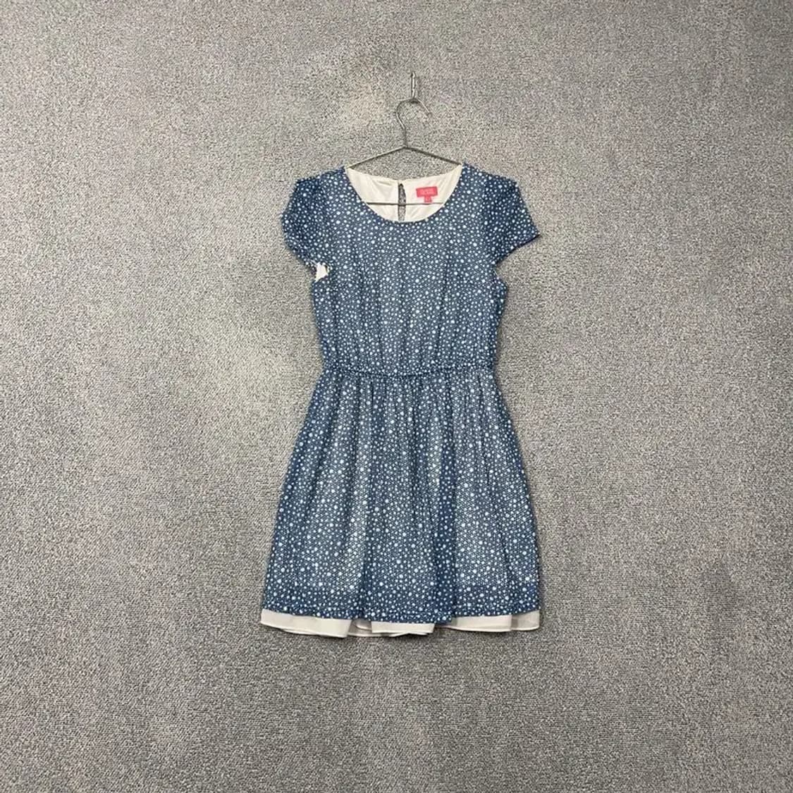 플라스틱아일랜드 플라워 네이비 반팔 원피스 M 상품이미지1