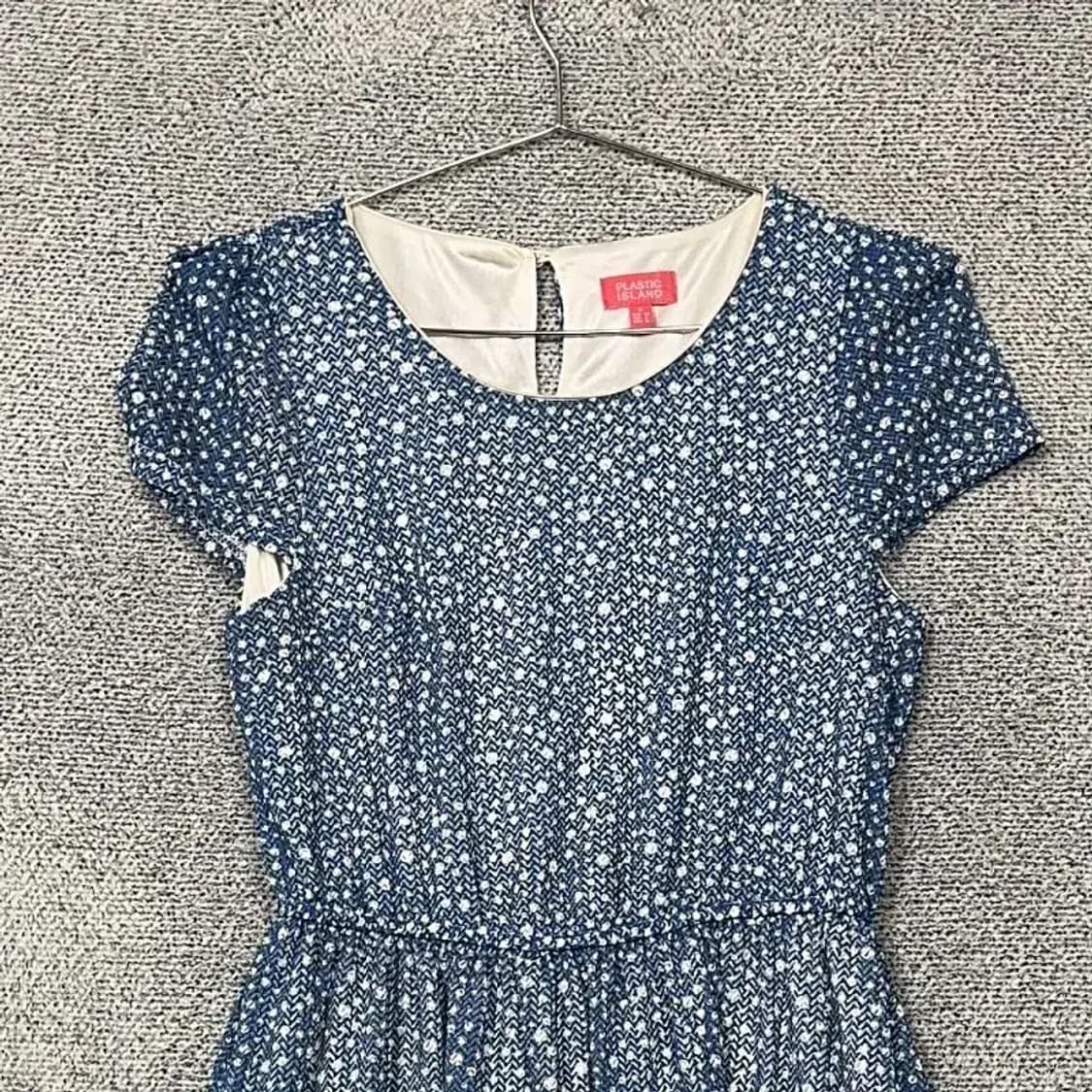 플라스틱아일랜드 플라워 네이비 반팔 원피스 M 상품이미지3