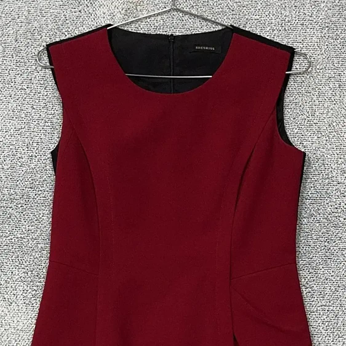 쉬스미스 버건디 클래식 민소매 원피스 55 상품이미지3
