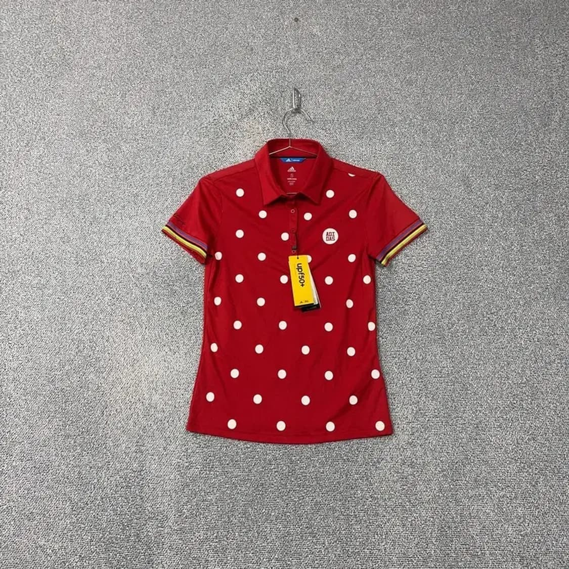 [새상품]아디다스 도트 레드 골프 기능성 반팔 카라티 S 상품이미지1