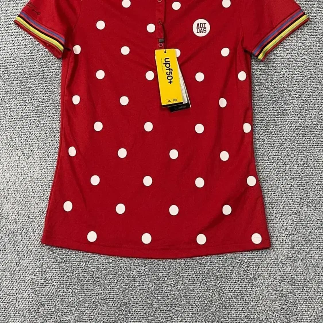[새상품]아디다스 도트 레드 골프 기능성 반팔 카라티 S 상품이미지4