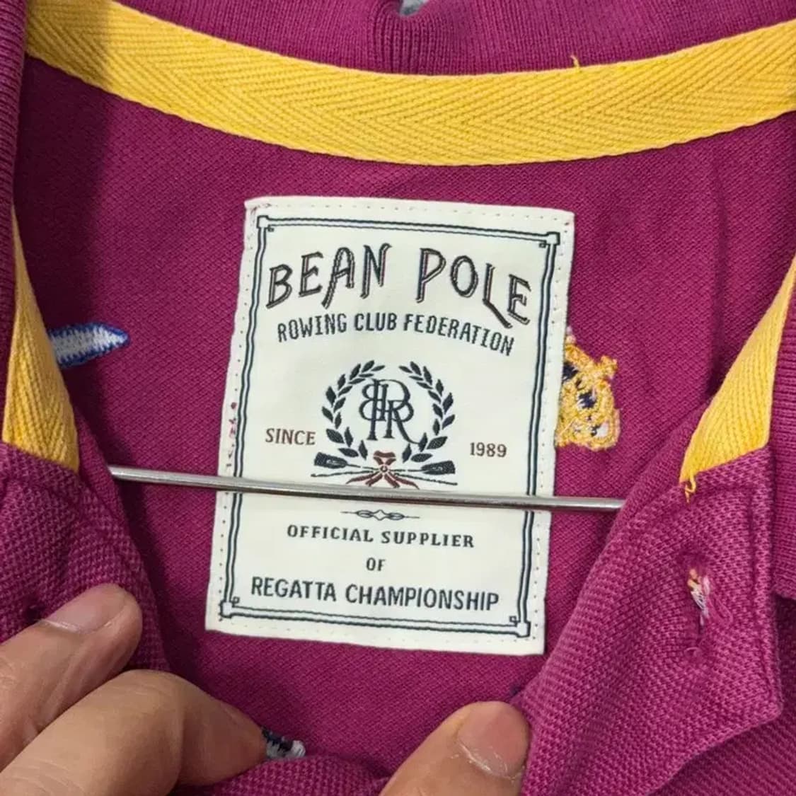 빈폴 퍼플 멀티 로고 남성 반팔 카라티 95 상품이미지3