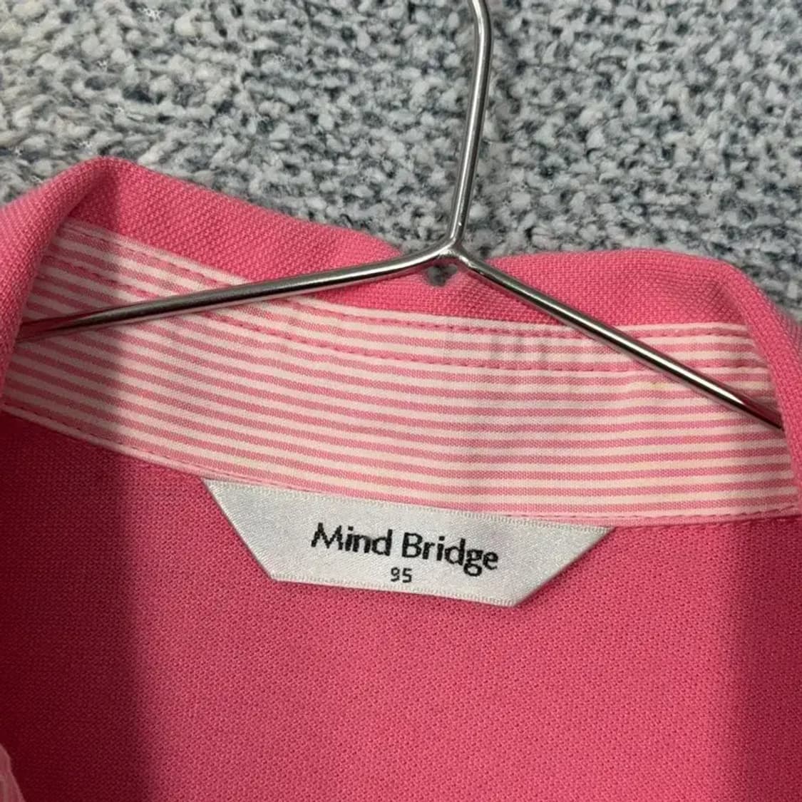 마인드브릿지 핑크 코튼 캐주얼 반팔 카라티 95 상품이미지3