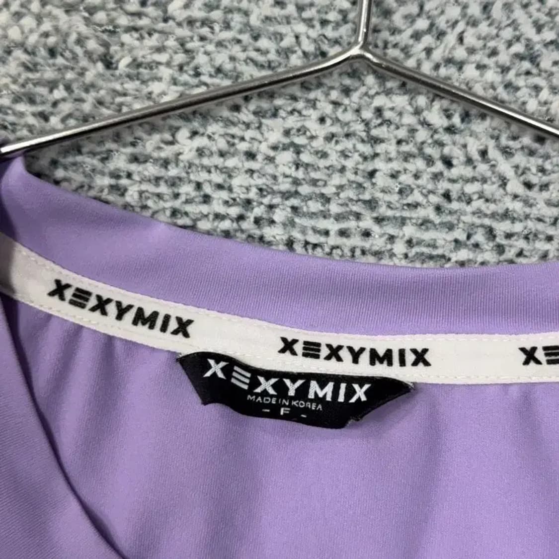 젝시믹스 라이트 퍼플 절개 기능성 오버핏 반팔 티 F 상품이미지4