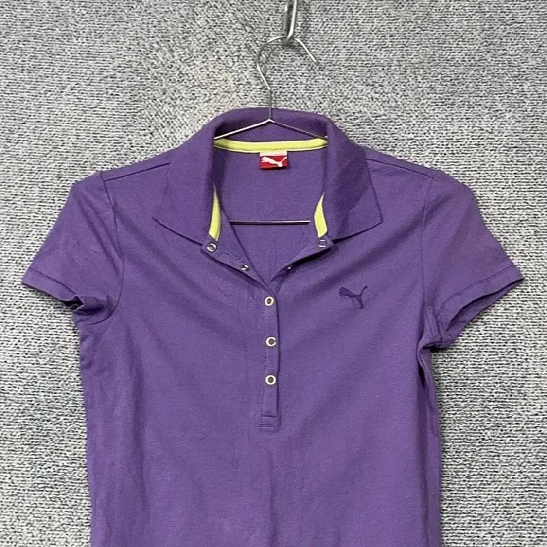 푸마 퍼플 로고 기능성 반팔 카라티 S 상품이미지3