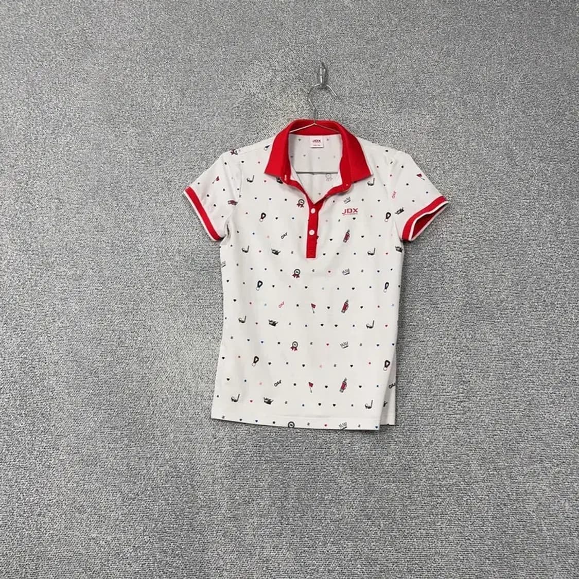 JDX 도트 화이트 골프 반팔 카라티 090 상품이미지1