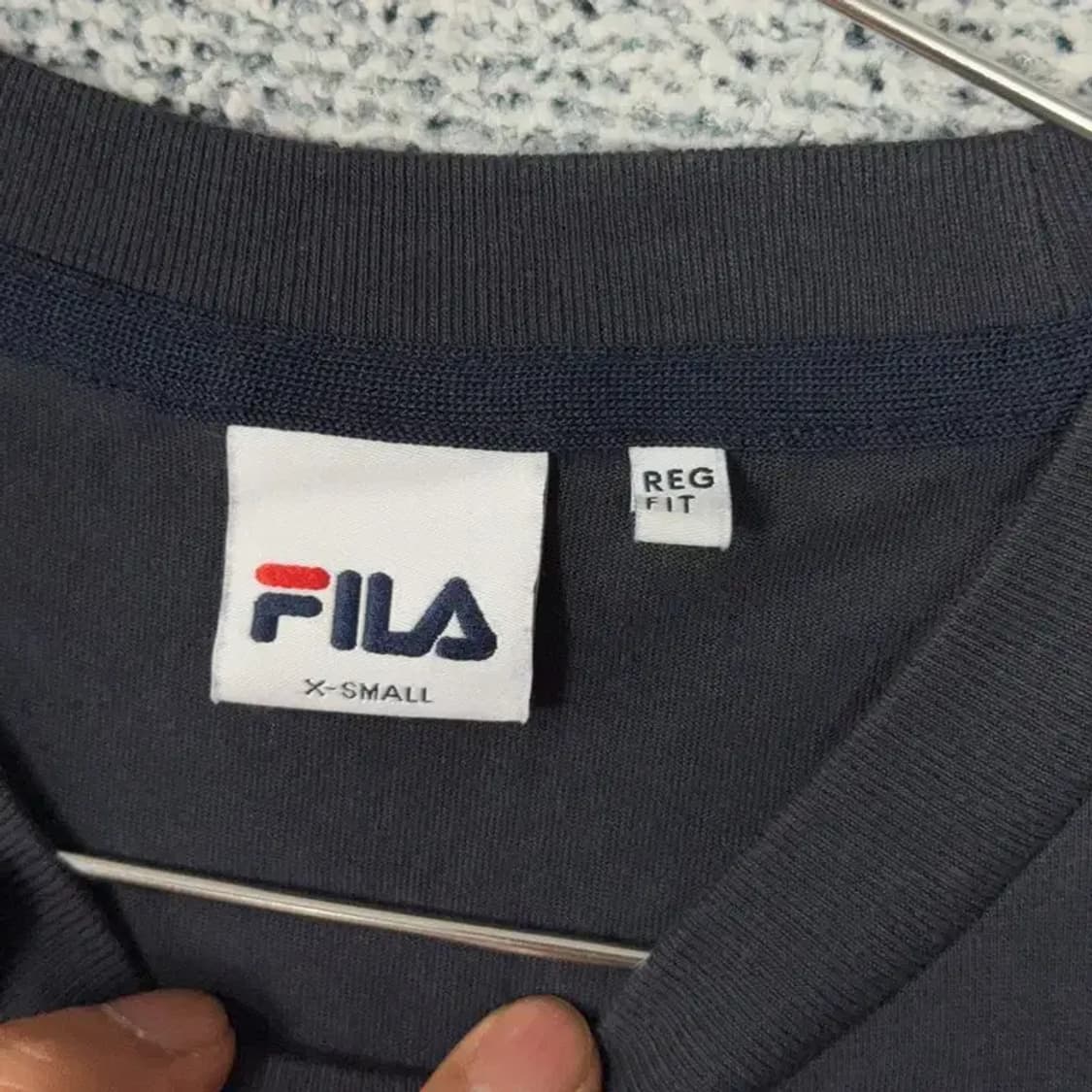 휠라 프린팅 네이비 반팔 티 90(XS) 상품이미지3