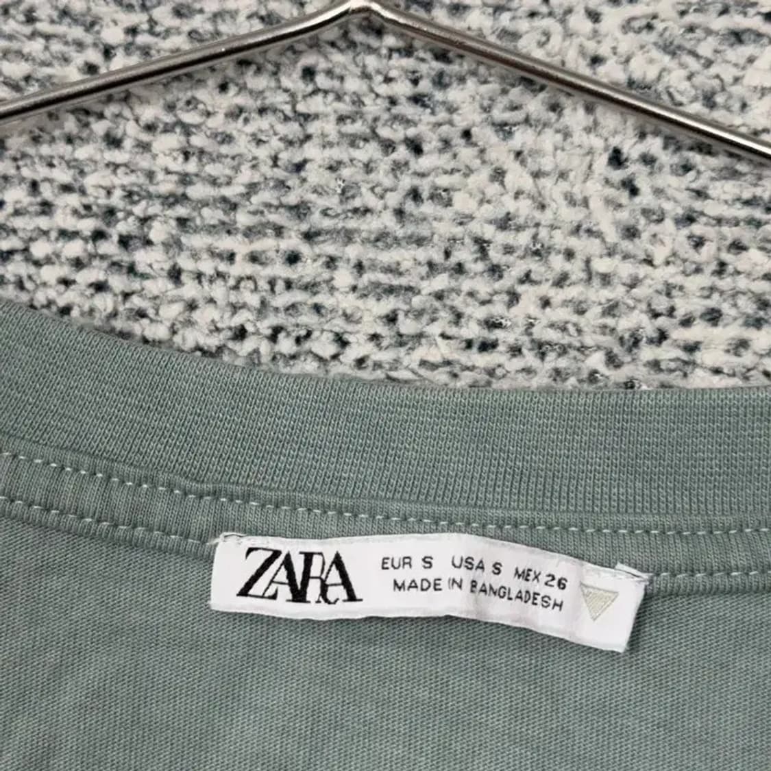 자라 민트 캐주얼 브이넥 반팔 티 S 상품이미지4