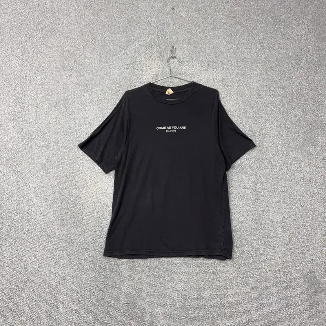 후아유 캐주얼 프린팅 블랙 반팔 티 XL 상품이미지1