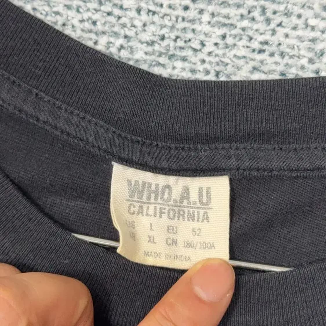 후아유 캐주얼 프린팅 블랙 반팔 티 XL 상품이미지3