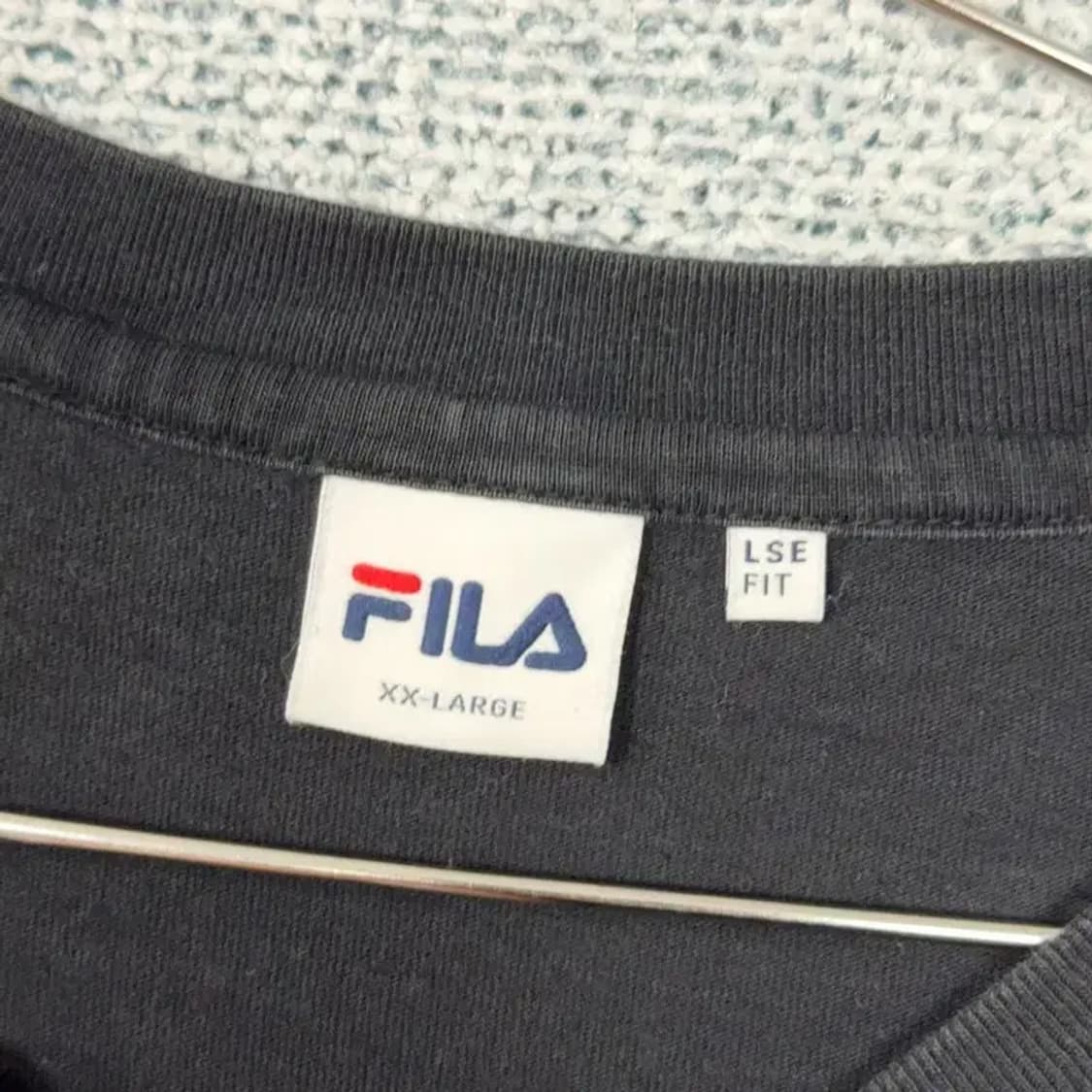 휠라 스펠 로고 블랙 반팔 티 XX-LARGE 상품이미지5