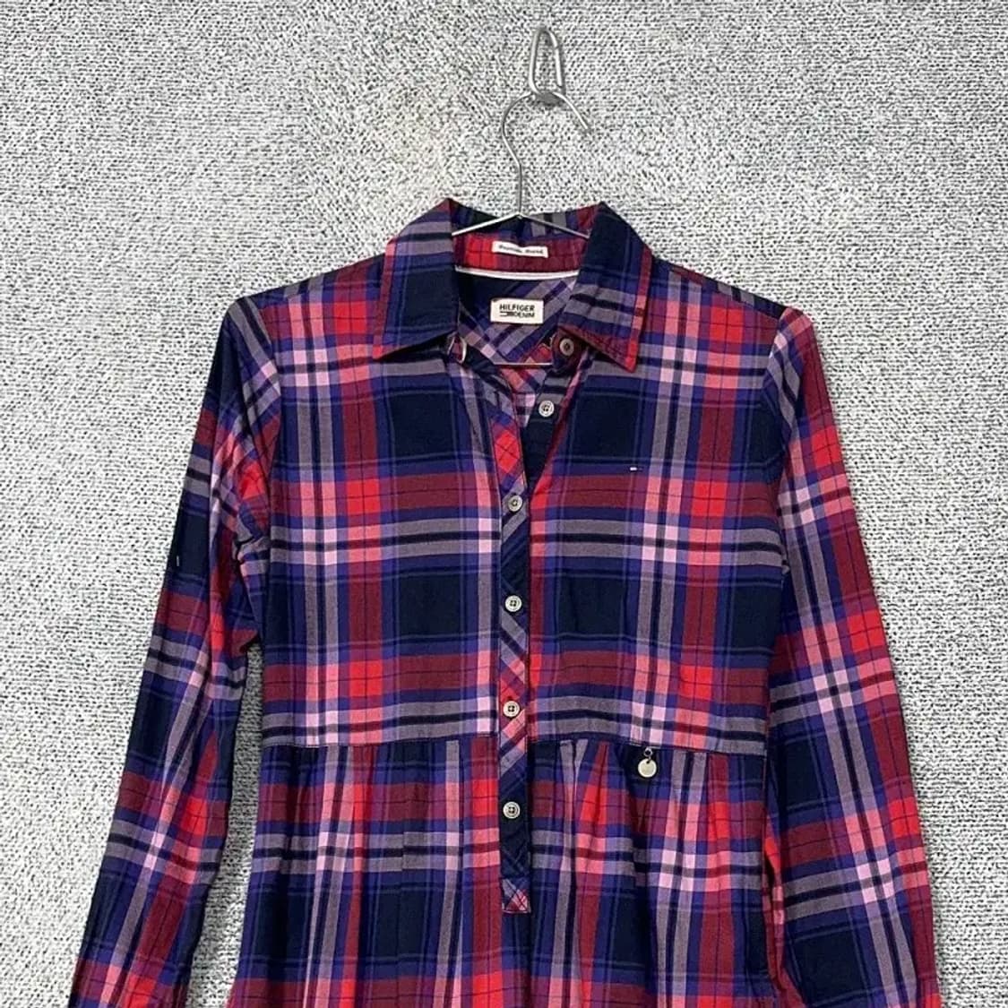 타미힐피거 퍼플 체크 캐주얼 원피스 S/P 상품이미지3