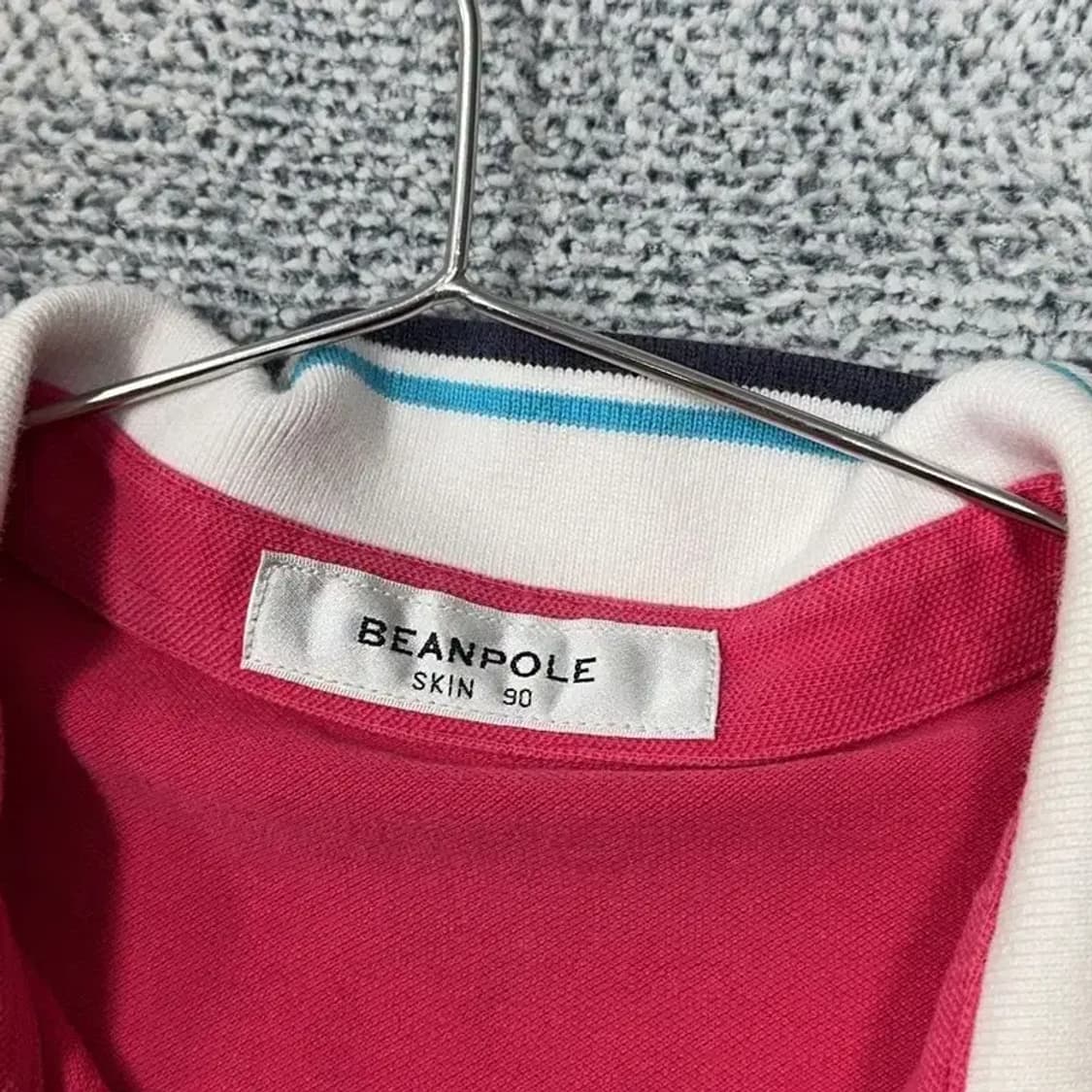 빈폴 핑크 로고 단가라 반팔 카라티 90 상품이미지5