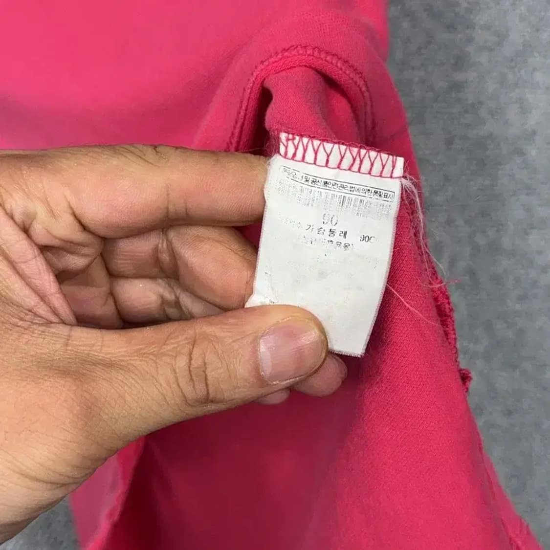 빈폴 핑크 로고 단가라 반팔 카라티 90 상품이미지6