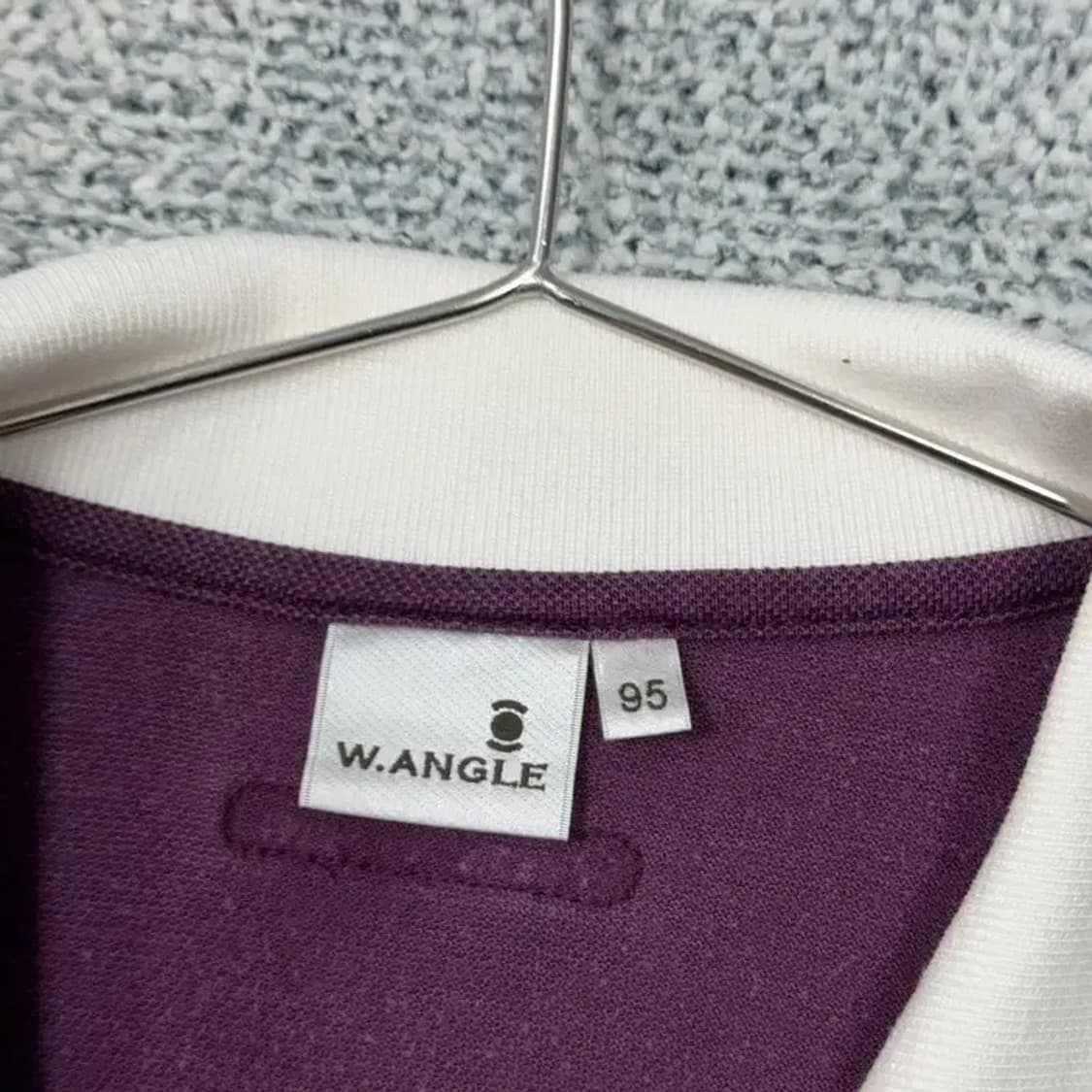 와이드앵글 로고 스트라이프 퍼플 민소매 카라티 95 상품이미지5