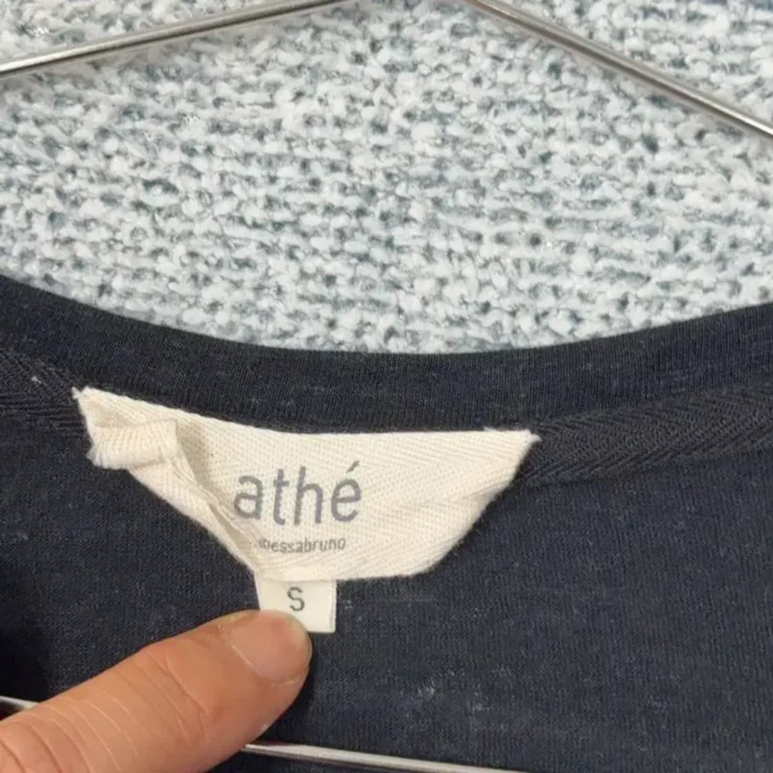 아떼 블랙 린넨 레이온 반팔 티 S 상품이미지5