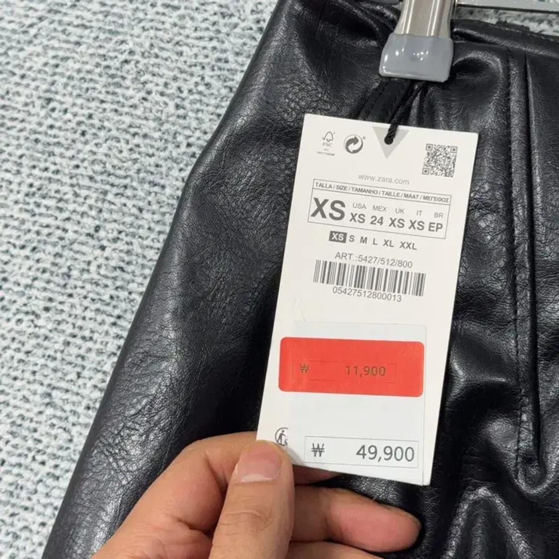 자라 블랙 레더 미니스커트 XS 상품이미지4