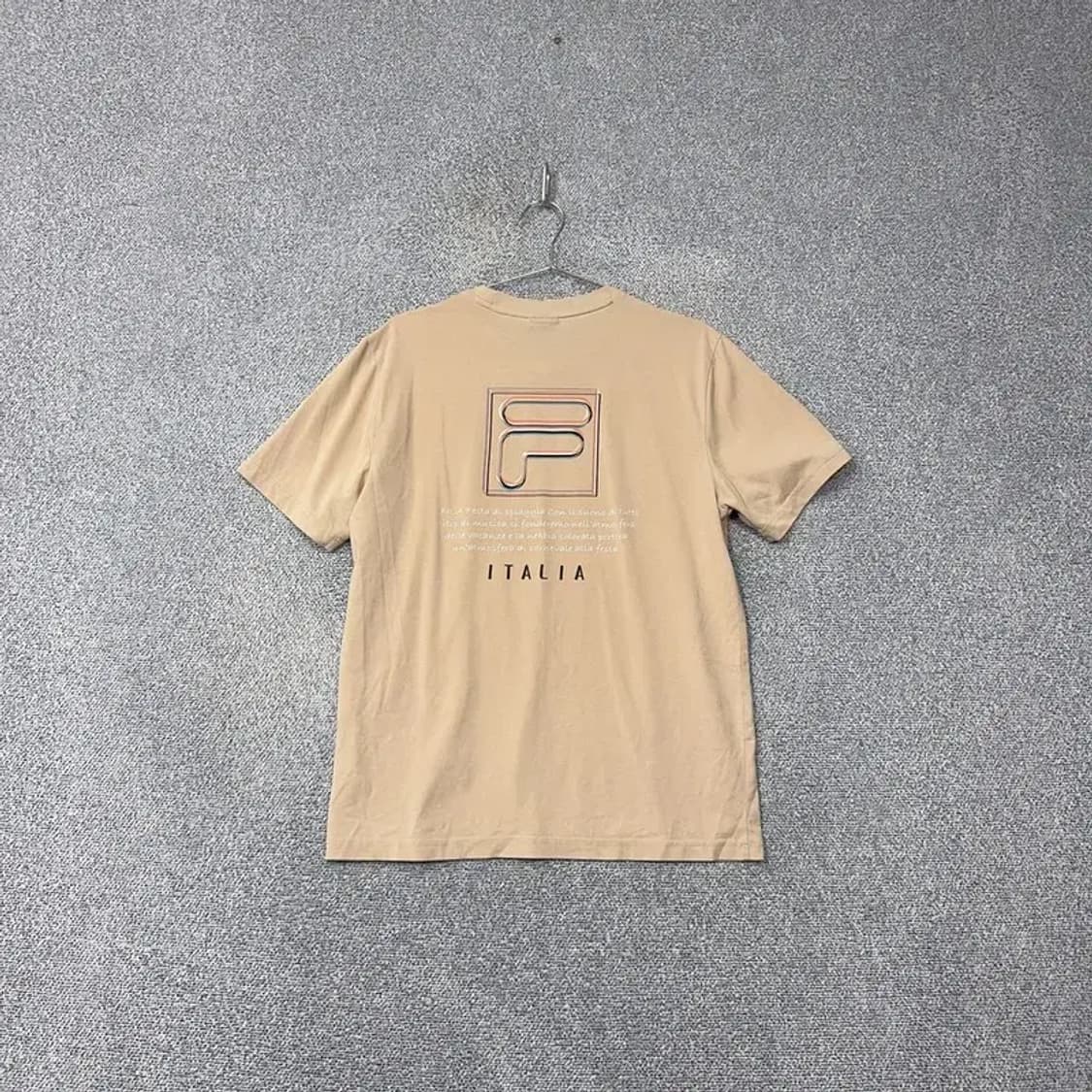 휠라 프린팅 베이지 로고 반팔 티 L 상품이미지2