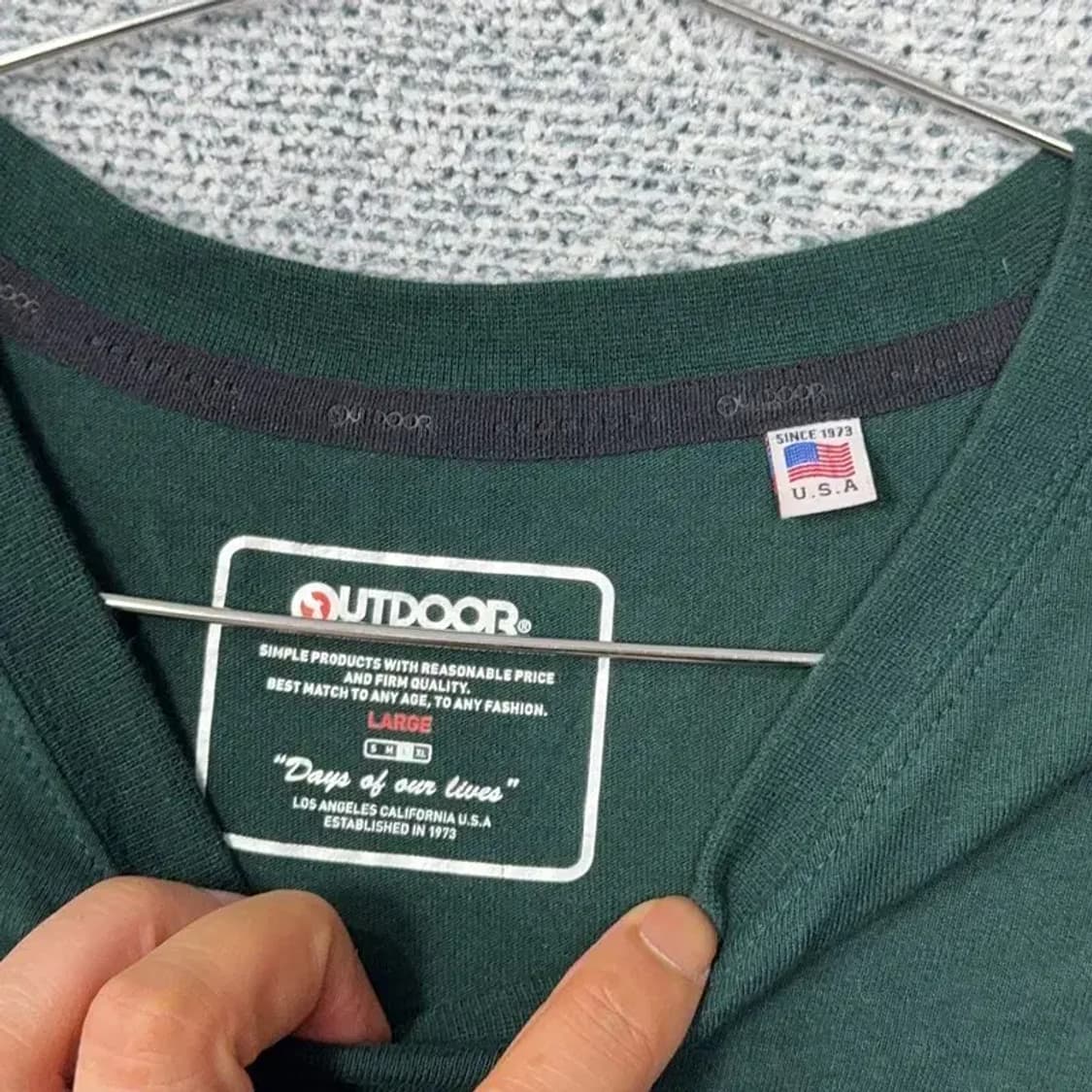 아웃도어 프로덕츠 로고 박스핏 그린 반팔 티 LARGE 상품이미지5