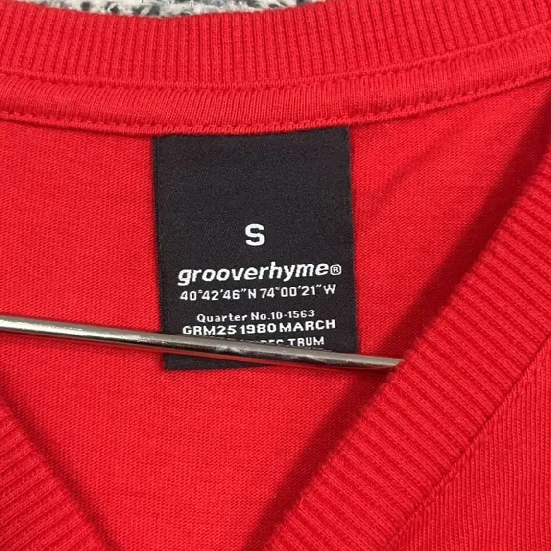 그루브라임 로고 레드 반팔 티 S 상품이미지4