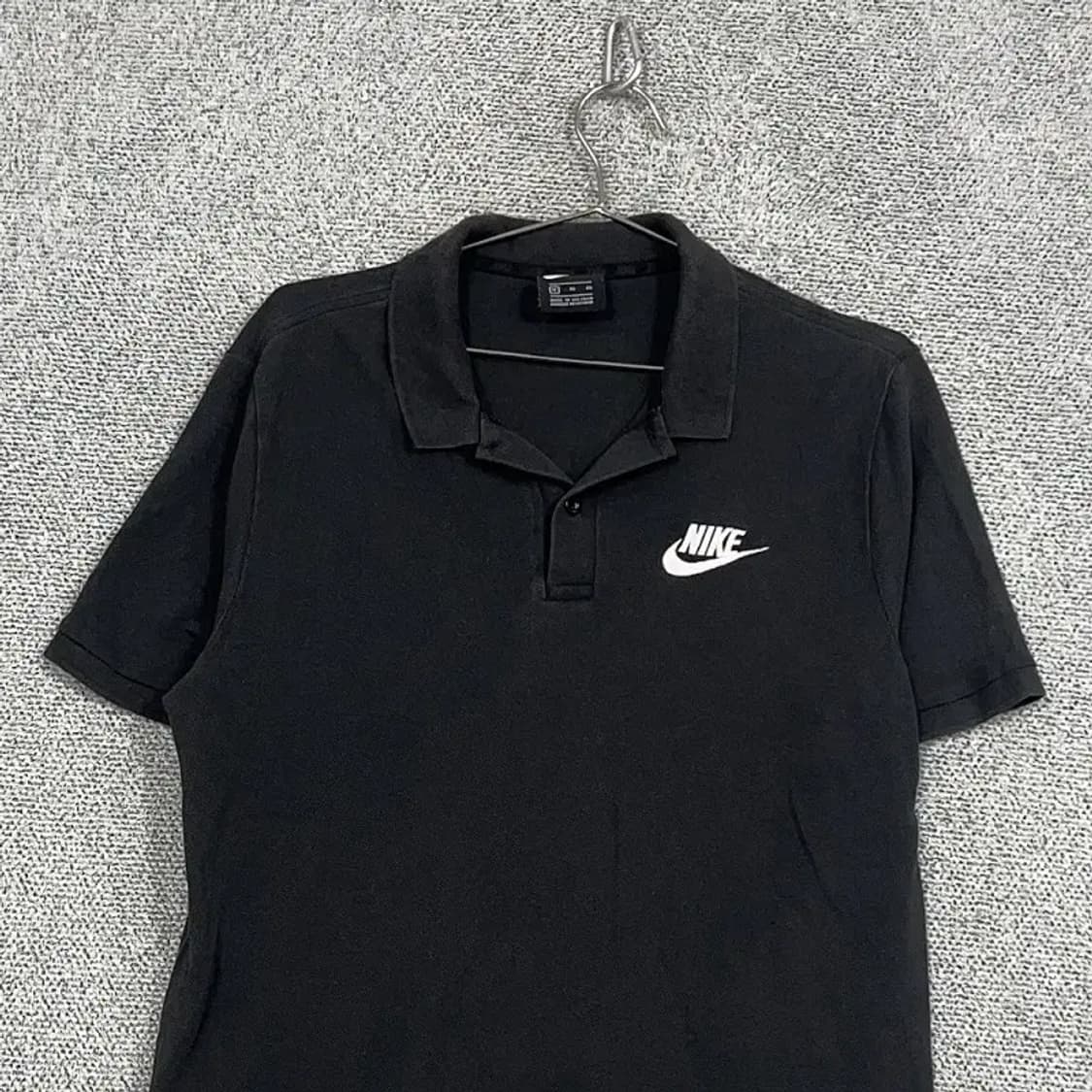 나이키 블랙 로고 스우시 반팔 카라티 XL 상품이미지3